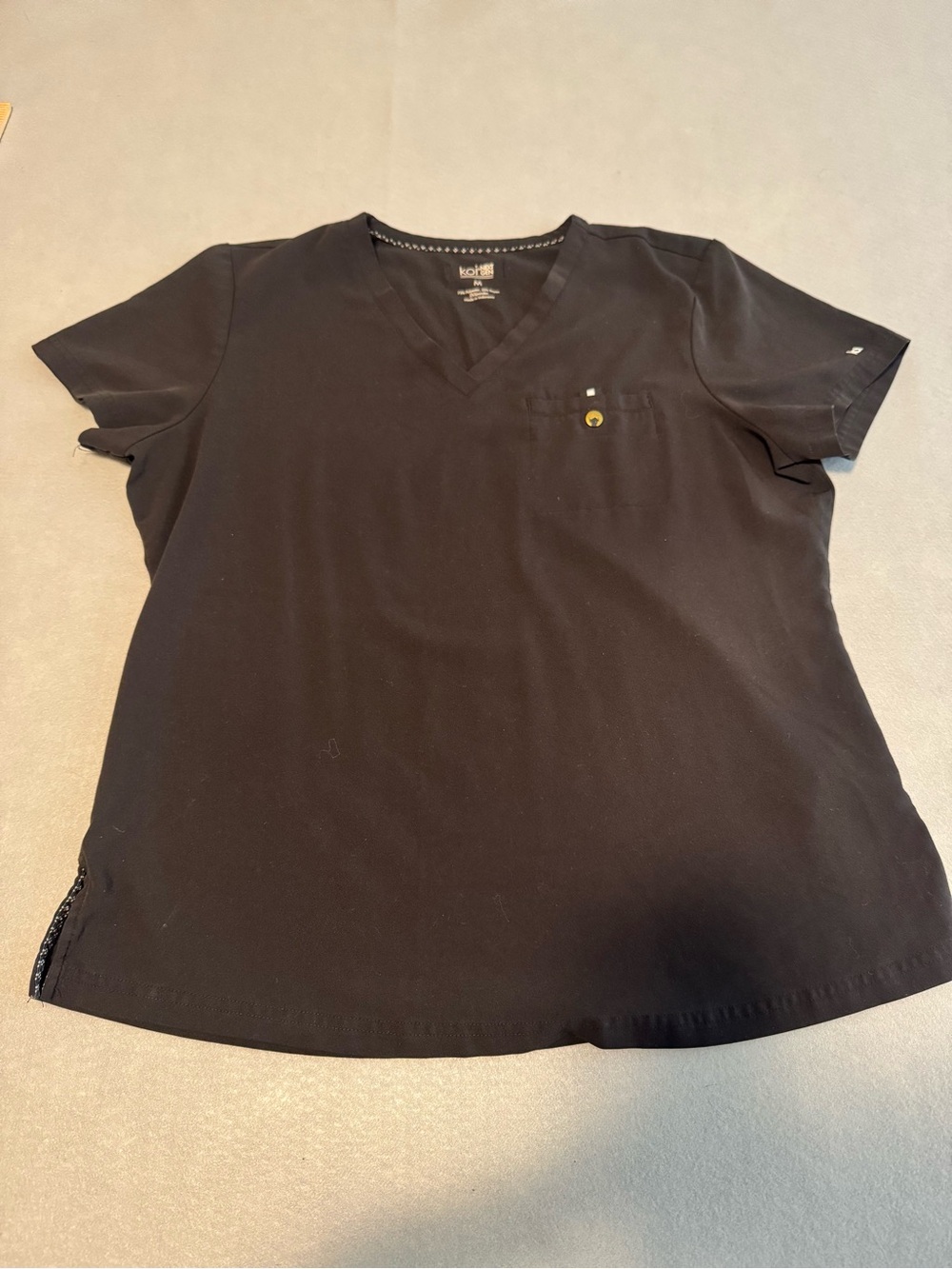 koi Black V-Neck Short Sleeve Scrub Top